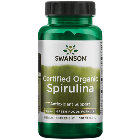 Swanson Certified Organic Spirulina 500 mg 180 (Best Spirulina Tablets In India)
