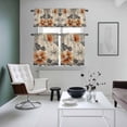 thumbnail image 5 of Retro Dahlia Flower Kitchen Curtains Valances and Tiers Set of 3 Beige Orange Vintage Floral Watercolor Tier Curtains and Valance with Rod Pocket for Small Windows, 27.5"x24", 5 of 9