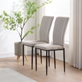 thumbnail image 3 of S-HOME Casual Dining Chairs Set Of 4 Velvet Upholstered With Adjustable Feet Ideal For Multiple Occasions, Gray, 3 of 9