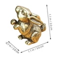 thumbnail image 3 of 2 mini figuras de conejo de latón vintage, adorables figuras de conejo para decoración de escritorio, estatua de conejo con forma de conejo, adorable estatua de conejo de latón, adorno., 3 of 7