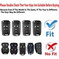 thumbnail image 2 of Key Fob Cover Compatible with Chevrolet Camaro Cruze Malibu Equinox Trax Volt Impala Sonic Spark Aveo Orlando GMC Terrain Buick Regal Encore Verano Allure Keychain Case Holder Protector,Blue, 2 of 6