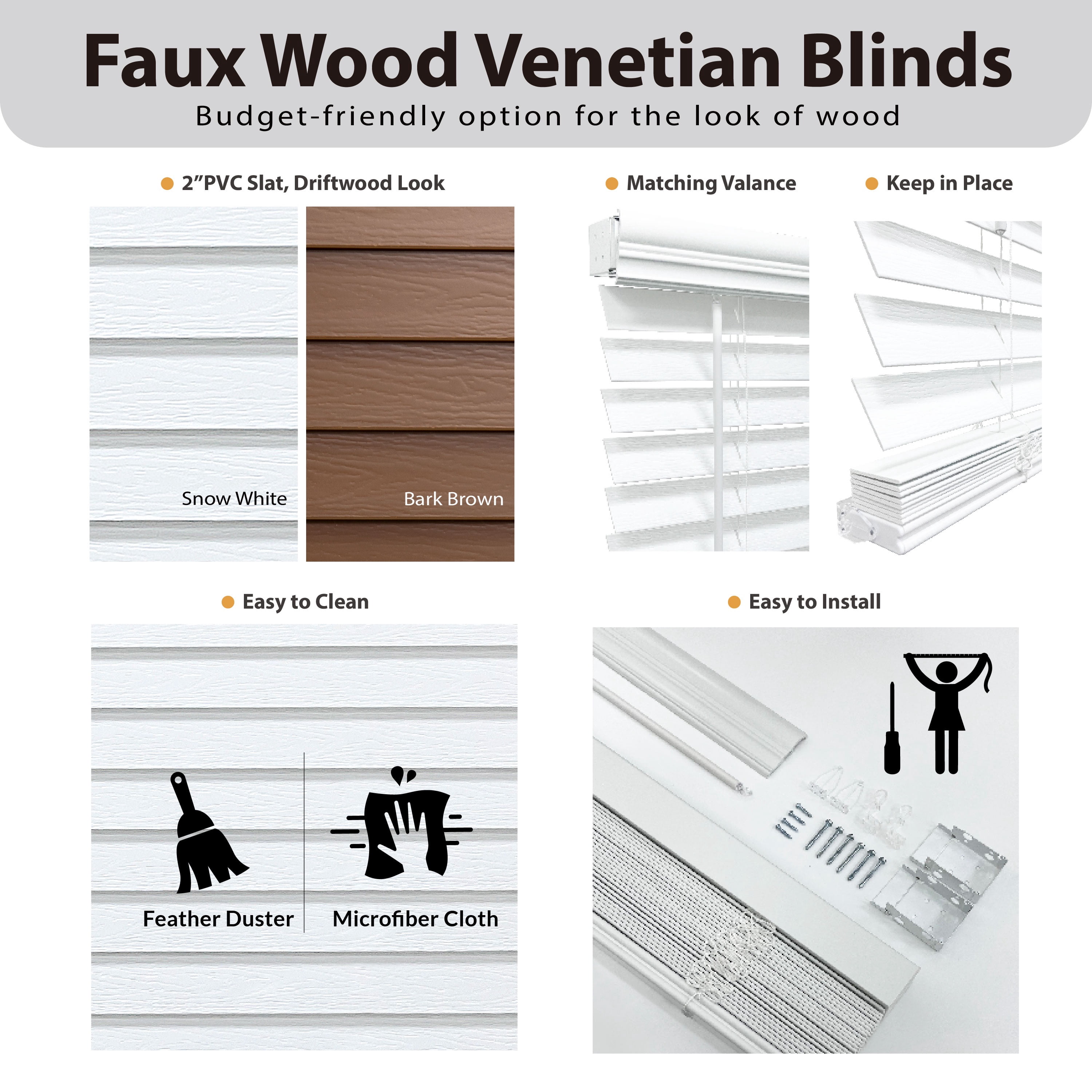 Regal Living Dark Oak Cordless Room Darkening Textured Faux Wood Blinds, 64.5" W x 48" L