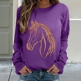 thumbnail image 5 of IMENGL Womens Oversized Sweatshirt Loose Fit Horse Print Riding Horse Lover Long Sleeve Neck Tops Shirts Pullover Hoodless Casual Crewneck Sweatshirts for Women,S-3XL, 5 of 7