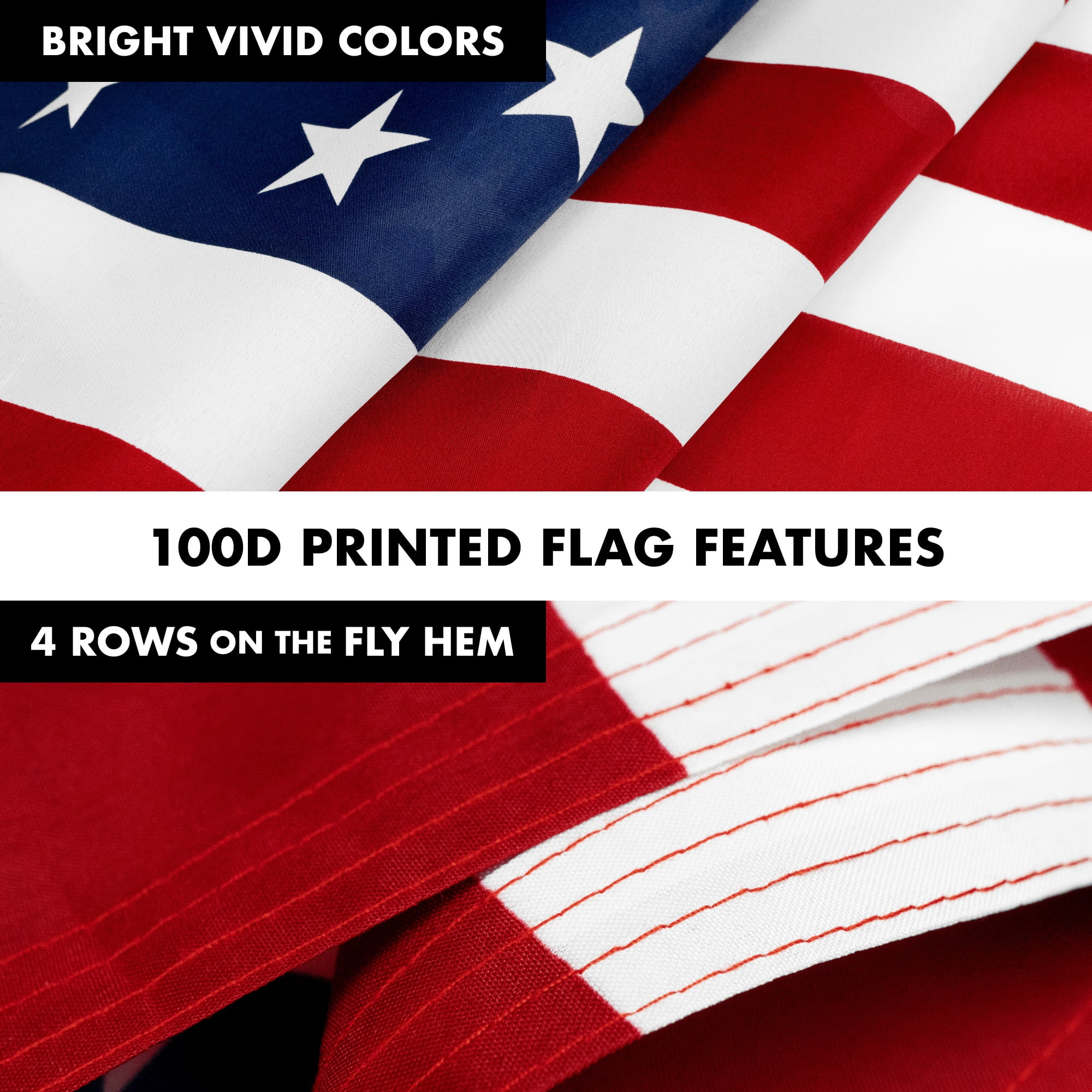 G128 - 6 Feet Tangle Free Spinning Flagpole (Silver) American USA Brass Grommets Printed 3x5 ft (Flag Included) Aluminum Flag Pole