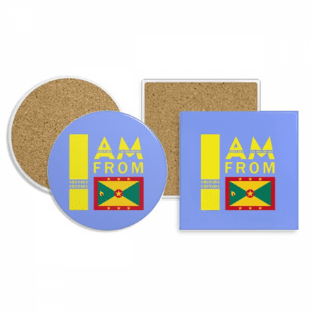 

I Am From Grenada Coaster Cup Mug Holder Absorbent Stone Cork Base Set