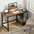 thumbnail image 2 of Topbuy 48-Inch Home Office Desk Modern Computer Workstation with 2 Drawers Hanging Hook & Storage Shelf, 2 of 10