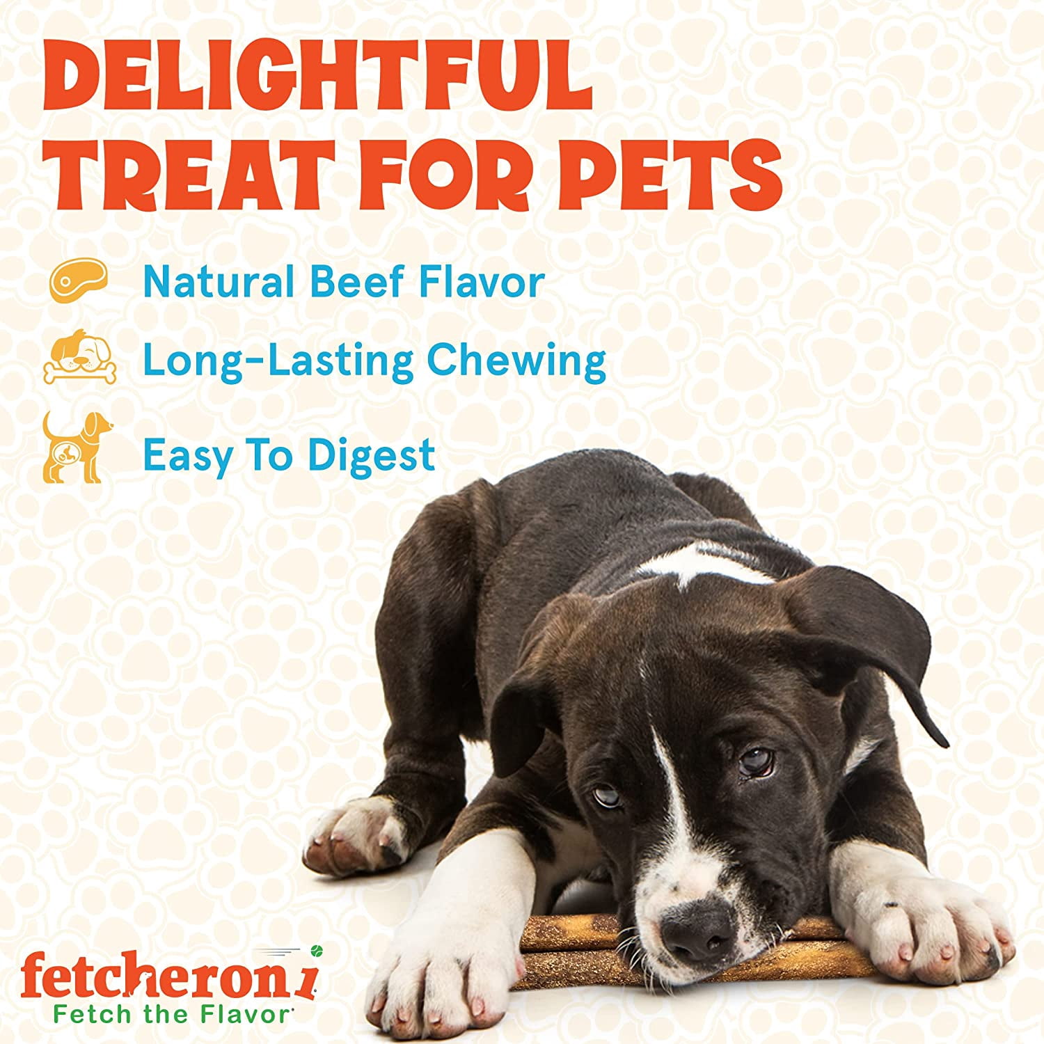 FETCHERONI Dog Chews Long Lasting Bully Stick and Rawhide Alternative. Healthy Beef Collagen Sticks for Dogs. 6 inch Tasty Dog Treat that Your Dog Will Love. (20 Pack)