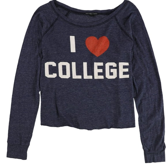 TRULY MADLY DEEPLY Womens I Heart College Graphic T-Shirt, Blue, Large