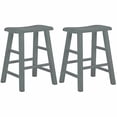 thumbnail image 1 of eHemco Heavy-Duty Saddle Seat Kitchen Counter Height Barstools, 24 Inches, Gray, Set of 2, 1 of 4