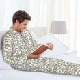 thumbnail image 6 of Naloa Ducky Men’s Pajamas Set - Long Sleeve Button Down Sleep Shirt and Pajama Bottoms Sleepwear Set-Small, 6 of 7