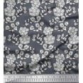 thumbnail image 1 of Soimoi Rayon Crepe Fabric Leaves & Floral Block Print Sewing Fabric Yard 46 Inch Wide, 1 of 3