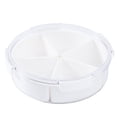 thumbnail image 1 of Caja de refrigerios de 4 compartimentos, contenedores de almacenamiento de alimentos divididos con sellado hermético multifuncional transparente para oficina redonda, 1 of 8