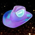 thumbnail image 5 of Censtreet LED Light up Cowboy Hat Glow in The Dark Cowgirl Hats Party Festival Colourful Cowboy Hat, 5 of 6