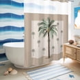 thumbnail image 5 of No Hook Shower Curtain, Palm Trees Shower Curtains for Bathroom with See Through Top Window, Brown Tropical Plants Summer Green Waterproof & Washable Bath Curtain Stall 48"x72", 5 of 9