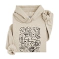 thumbnail image 3 of Touch Down Season Football Hoodie for Women & Teen Girls Cute Game Day Collage Sweatshirt Sand Hoodie Large, 3 of 8