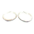 thumbnail image 3 of Iridescent Crystal Earrings ABS 1.25 inch Hoop Earrings Rhodium Silver Tone, 3 of 3