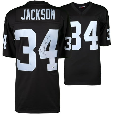 Autograph Authentic Style Jersey - Bo Jackson Oakland Raiders Autographed Black Mitchell & Ness Replica Jersey - Fanatics Authentic Certified