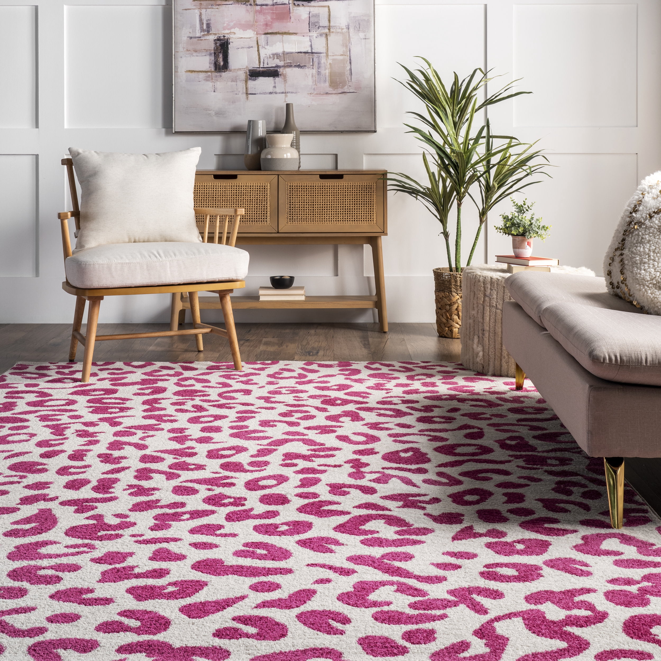 nuLOOM Annette Modern Leopard Print Area Rug, 8' x 10', Pink