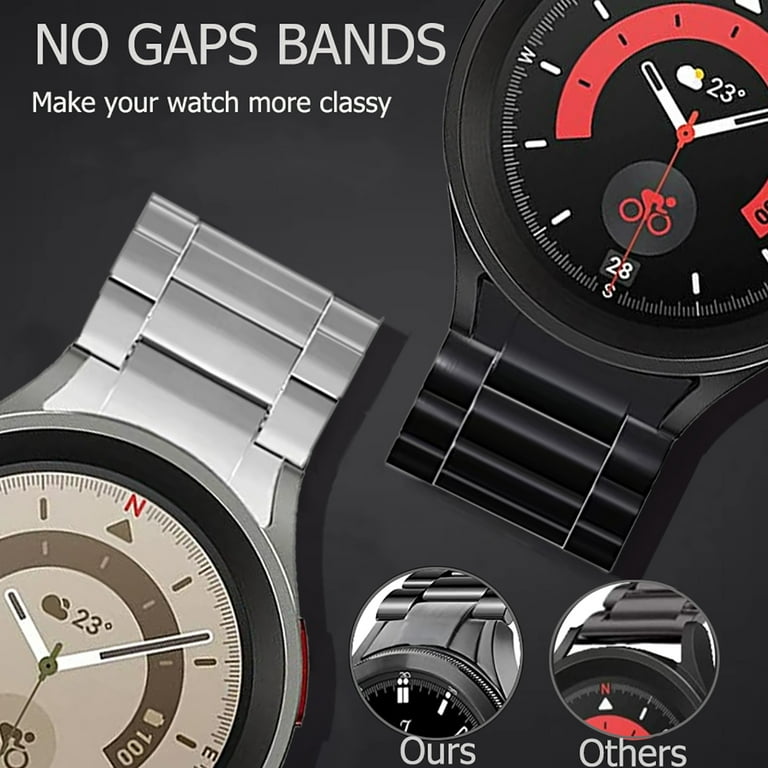 No Gap Galaxy Watch 4/6 Band Classic 47/43/42/46/40/44mm, Gapless Samsung  Galaxy Watch 5 Bands Pro 45mm 40mm 44mm, Solid Metal Stainless Steel