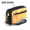 thumbnail image 3 of YFYANG Leather Portable Travel Small Makeup Bag, Multifunctional Storage Bag, Yellow Aperture Pattern Cosmetic Bag, 3 of 4