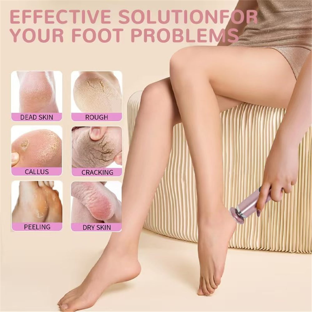 2 in 1 Electric Foot Callus Remover Cordless, Professional Feet Pedicure Tools for Dead Skin, Rechargeable Foot Sander & Nail File Perfect Christmas Gifts for Women/Mom