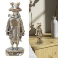 thumbnail image 2 of Giaone Antiqued Brass Frogs Swordsman Statue Miniature for Artistic Space Decoration, 2 of 10