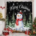 thumbnail image 6 of Extra Long Shower Curtain 72x96 Inch, Black Christmas Snowman Shower Curtain Waterproof Bathroom Decor, Xmas Tree Snowflake Merry Christmas Fabric Bath Curtain Set Accessories with Hooks, 6 of 8