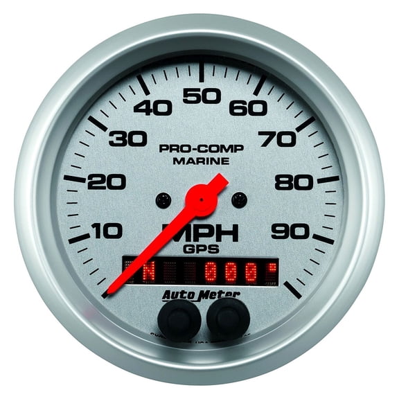 Auto Meter 200636-33 - Marine 3.37" Silver In-Dash Mount GPS Speedometer Gauge
