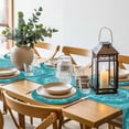 thumbnail image 6 of Turquoise Boho Round 13 Inch Placemats Set of 4, Abstract Art Floral Ethnic Tribal HeatResistant Non Slip Place Mats for Dining Table, Wipeable Braided Kitchen Table Mats for Housewarming, 6 of 9