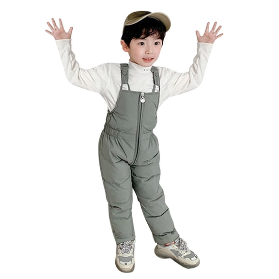 Snow Ski Bib Overalls Jumpsuit Winter Trousers for Boys Girls Color: Green Size: 18-24 Months