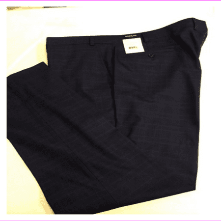 Kenneth Cole New York Men's plaid flat front dress Pant 42X32/Blue
