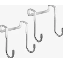 2 Pack Over The Door Hooks, 2-in-1 Door Hanger Hook for Kitchen Bathroom, Hanging Towels, Clothes