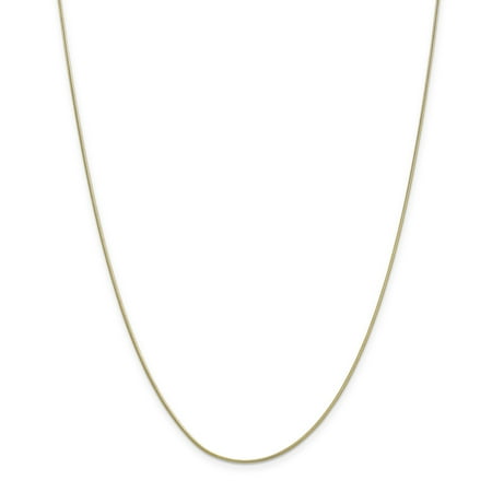 - 10K Yellow Gold 0.90 MM Round Snake Link Chain Necklace, 18