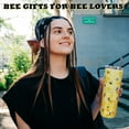 thumbnail image 3 of Bee Tumbler with Lid and Straw- Honey Bee Gifts for Women Men - Yellow Bee Coffee Mug, Cup, Skinny Tumbler, Water Bottles- Metal Thermal Insulated Tumblers 20 Oz -Bee themed gifts, Bee keepers Gift, 3 of 5