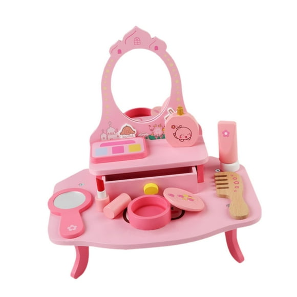 Infantil de juguetes de maquillaje Juego de tocador Simulación de tocador Cosmética Toy tocador de madera Feje juguetes para niñas pequeñas Niños
