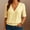 Yellow, variant on Blouses for Women Summer 3/4 Length Sleeve Tops Dressy Casual V Neck Business Work Chiffon Shirt with Smocked Cuffs Yellow