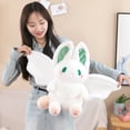 thumbnail image 2 of Hadanceo Bat Rabbit Plush Toy Lovely Long Ears Bat Wings White Bunny Plushies Companion Soothing Toy Cartoon Stuffed Animal Pillow Doll Kids Toy Birthday Gift White, 2 of 7