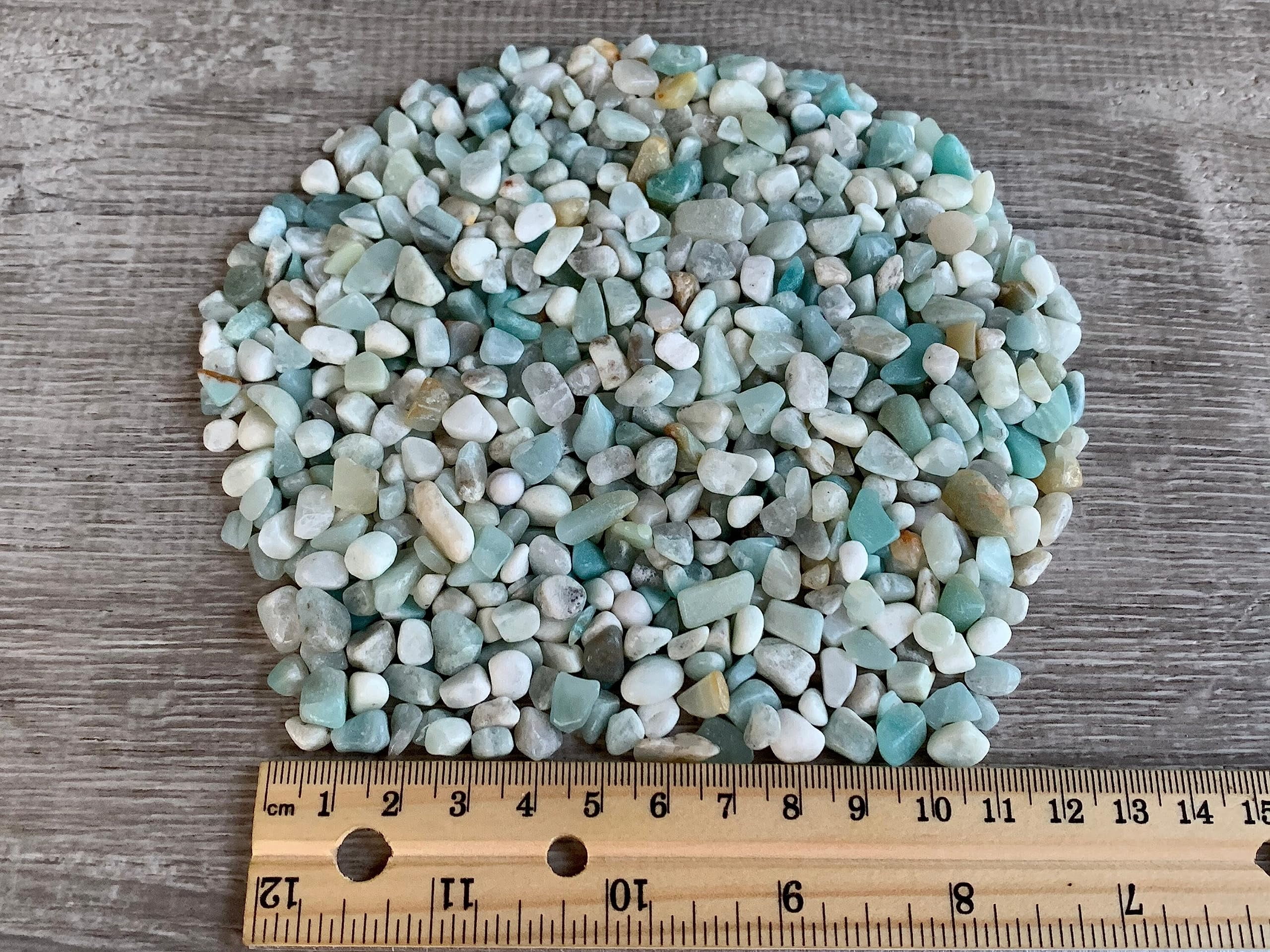 WHOLESALE Natural Semi Tumbled Amazonite Gemstone Chips, Crushed Mini Amazonite Crystals, Undrilled (Amazonite, 0.5 Pound)