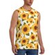 thumbnail image 2 of Fotbe Yellow Polka Dot Sunflower Men's Camiseta sin Mangas Estampada para Hombres, Playera Casual para Gimnasio, Entrenamiento, Playa-Large, 2 of 7