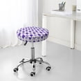 thumbnail image 7 of Uemuo Purple argyle Pattern Round Bar Stool Seat Covers Washable Stool Cushion Slipcover Elastic Bar Chair Covers-12 inch, 7 of 7