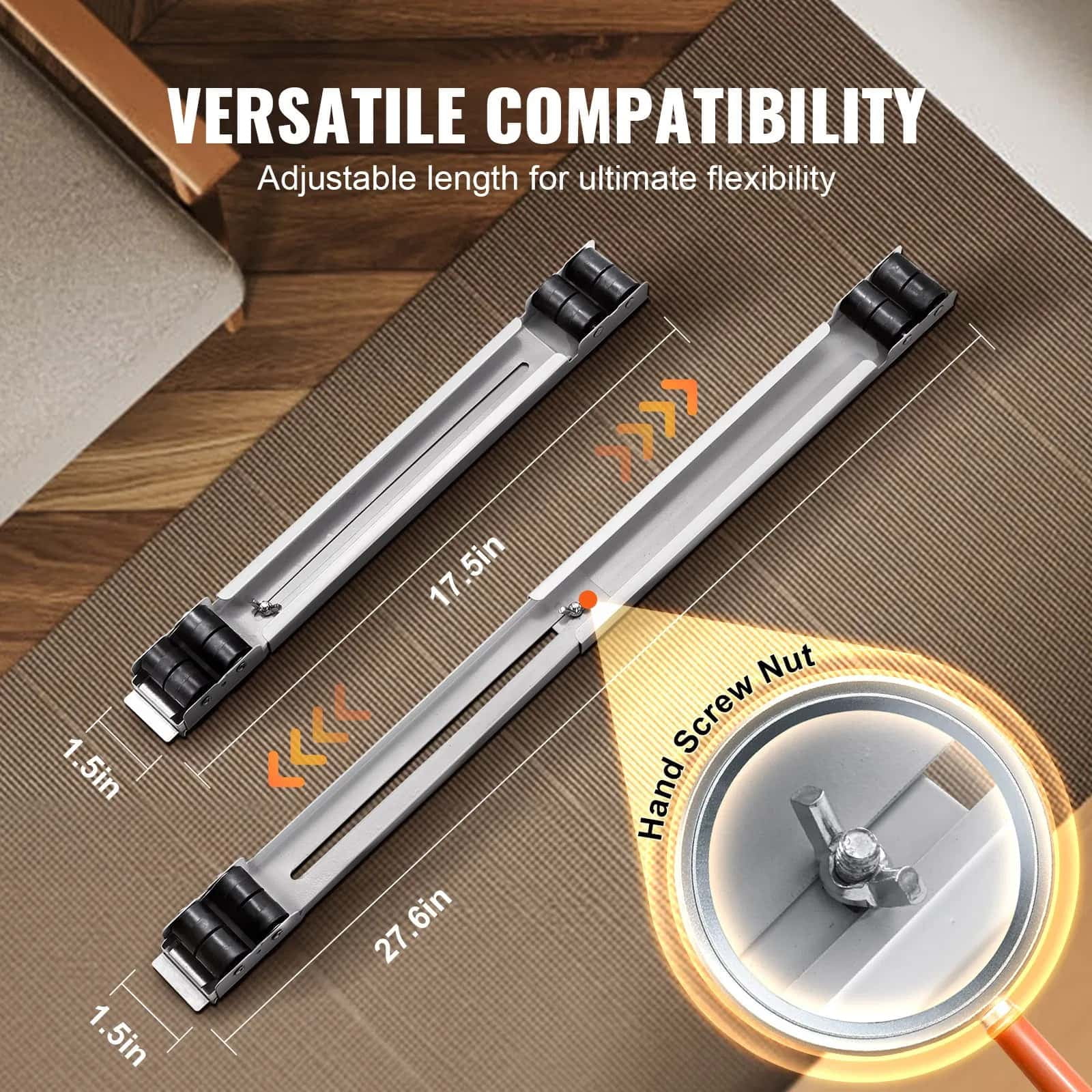 Furniture roller accessories, furniture electrical rollers, retractable electrical rollers for moving washing machine base, anti-slip and sturdy, suitable for refrigerators and washing machines.