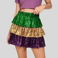 thumbnail image 5 of vigerkar Mardi Gras Skirt Sparkly Carnival Costume Skirts Festival Party Dance Skirts for Women (Green, L), 5 of 9