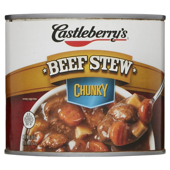 Castleberry’s Chunky Beef Stew, 20 oz Can – Heat & Serve Hearty Comfort Meal