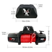 X-BULL XPV 10000LBS Electric Winch 12v Synthetic Rope 2 in 1 Remote Control Truck Trailer Winch 4WD