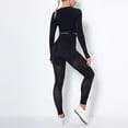 thumbnail image 6 of DailyTrove Women's Long Sleeve Sheer Mesh Tracksuit - Patterned, Sexy Style, Night Out & Club Wear,Black, 6 of 6