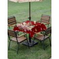thumbnail image 3 of Outdoor Tablecloth with Umbrella Hole and Zipper, Red Gingerbread Christmas Square Table Cloth 60x60 Inch Waterproof Tablecloth, Xmas Tree Gift House Star Picnic Table Cover for Patio Camping, 3 of 7