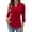 243#Watermelon Red, variant on Women's 3/4 Sleeves V Neck Polo Shirts Casual Summer Tops Basic Collar Cute Tees Turquoise 2XL