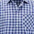 thumbnail image 3 of Fnnxeal Men's Stretchy Navy Plaid Shirt - Size S, Long Sleeve Button Down - Cotton Blend, Chest Pocket - Casual Spring Fall Versatile, 3 of 5
