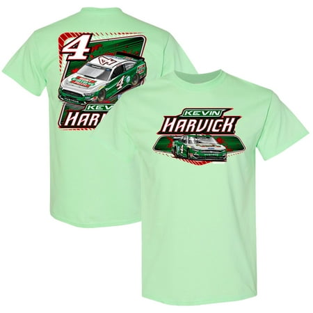 Men’s Stewart-Haas Racing Team Collection Mint Green Kevin Harvick Hunt Brothers Pizza Car 2-Spot T-Shirt