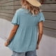 thumbnail image 4 of Camiseta de cuello en V para mujer, camiseta de manga corta con botones en la parte delantera y cuello en V para mujer, camiseta de manga corta de color puro para mujer, ingeniería de precisión, 4 of 6